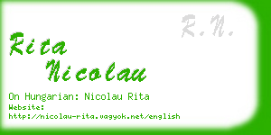 rita nicolau business card